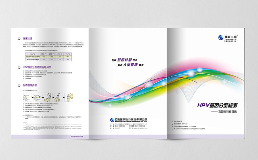 《HPV基因分型檢測(cè)-宮頸癌篩查》產(chǎn)品的三折頁(yè)